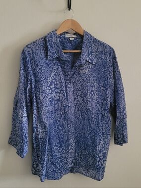 Coldwater Creek Lightweight Printed Blouse, Women's XL, Purple Print